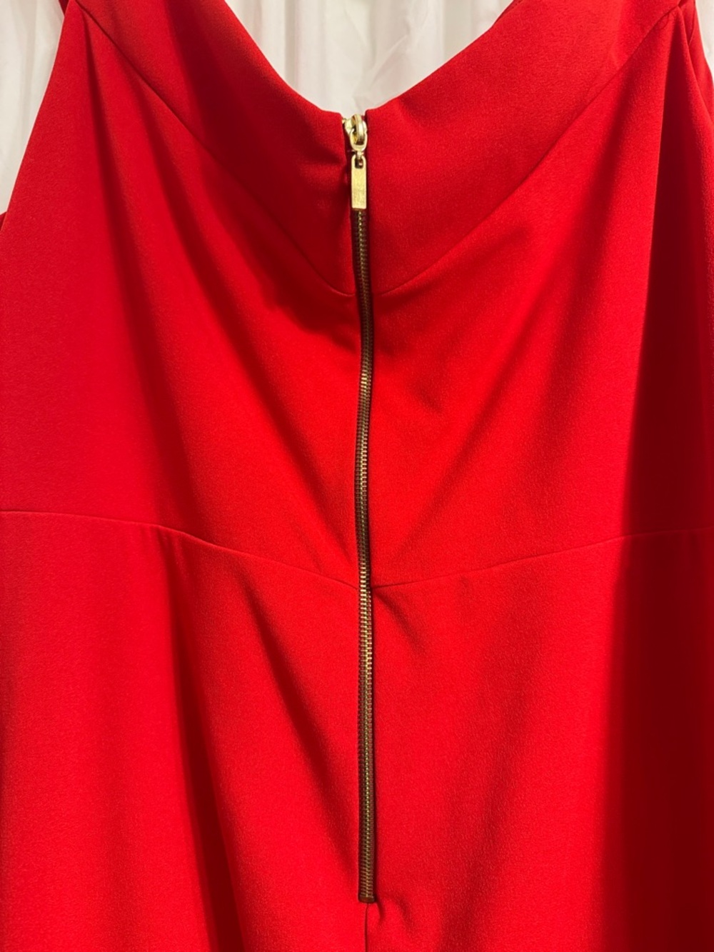 Red Cowl Neck Women's Dress - Picture 6 of 7